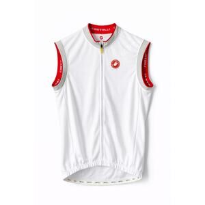 Castelli Cycling Shirt Jersey Full Zip Road Size XL Red White Sleeveless